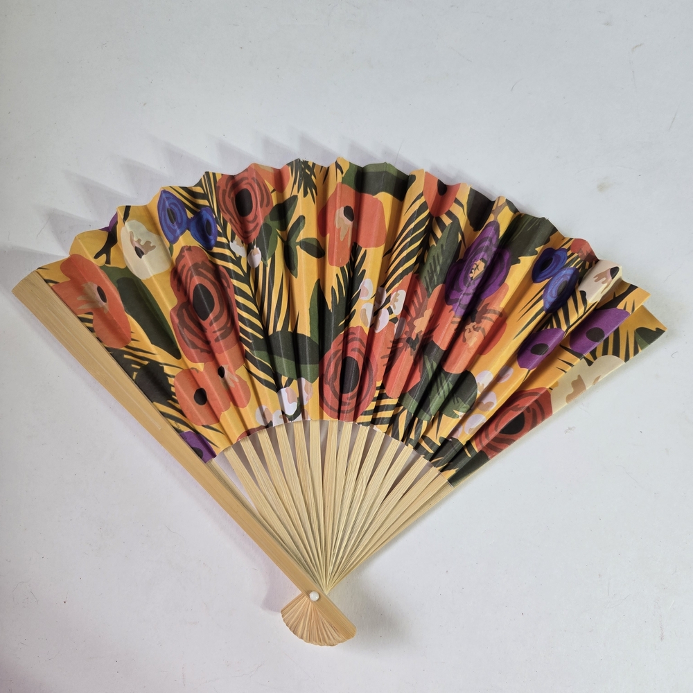 Floral Hand Fan with Vibrant Colors